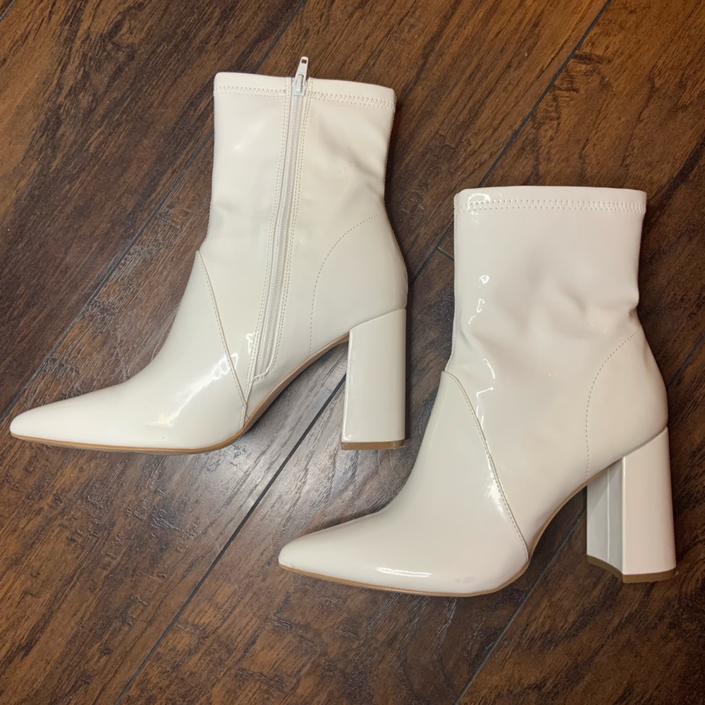 White mid Calf GoGo Boots